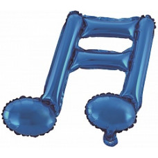 Шар с клапаном (16''/41 см) Мини-фигура, Нота двойная, Синий