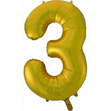 Шар (34''/86 см) Цифра, 3, Золото