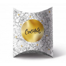 Коробка складная Счастья (цветочный принт), Металлик, 15*18*5 см, 1 шт.