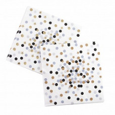 Салфетки, Конфетти, Металлик, 33*33 см, 12 шт.