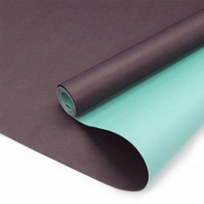 Упаковочная бумага, Крафт (0,7*10 м) Тонировка, Сливовый/Тиффани, 1 шт.
