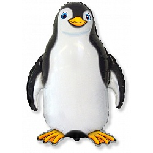 Шар (14''/36 см) Мини-фигура, Счастливый пингвин, Черный