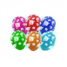 М 12"/30см Декоратор (растр) Ассорти 5ст. рис Розы 25 шт шар латекс