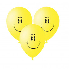 М 12"/30см Пастель (шелк.) YELLOW 1ст. 2 цв. рис. Смайл 50шт шар латекс