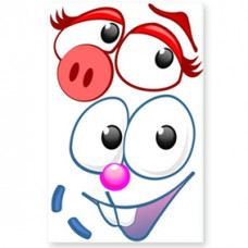 Наклейки "Зайчик и Поросенок" 1шт.