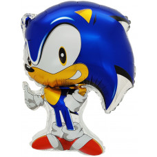 Шар с клапаном (17''/43 см) Мини-фигура, Ежик Аниме, Синий, 5 шт. в уп.