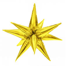 Шар 3D (41''/104 см) Звезда, Составная, Золото, 1 шт. в уп.