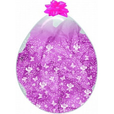 Шар для упаковки ШТУЧНО!(18''/46 см) Бабочки и цветок, Прозрачный (390), кристалл, 5 ст.