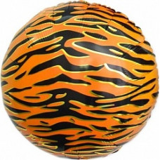 Шар (18''/46 см) Круг, Анималистика, Пятнистый окрас, Тигр, 1 шт.