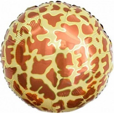 Шар (18''/46 см) Круг, Анималистика, Пятнистый окрас, Жираф, 1 шт.