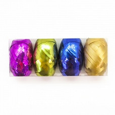 Лента (0,5 см*10 м) Праздничный микс, Ассорти, Металлик, 1 шт.