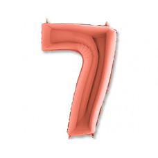 Шар (40''/102 см) Цифра, 7, Розовое Золото, 1 шт.