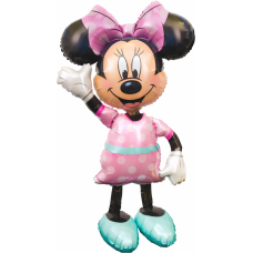 Шар (54''/137 см) Ходячая Фигура, Минни, розовое платье, в упаковке 1 шт.