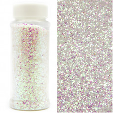 Конфетти фольга, Шестиугольники, Белый, Голография, микро, 90 гр, в банке