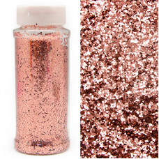 Конфетти фольга, Шестиугольники, Розовое золото, Голография, микро, 90 гр, в банке