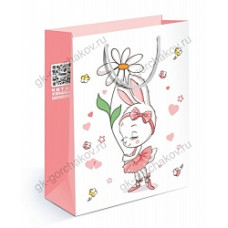 Пакет подарочный, Зайка с ромашкой, 18*13*6 см, 1 шт.