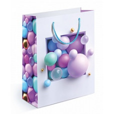 Пакет подарочный, Шары 3D, 13,5*18*6 см, 1 шт.
