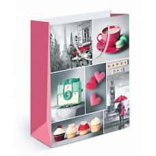 Пакет подарочный, Романтика, Лондон-Париж, 13,5*18*6 см, 1 шт.