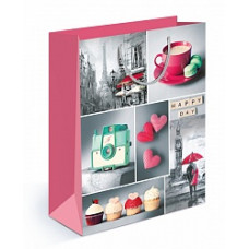 Пакет подарочный, Романтика, Лондон-Париж, 22*31*10 см, 1 шт.