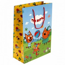 Пакет подарочный, Три Кота, Чудо Праздник, 31*22*10 см, 1 шт.