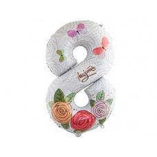 К ЦИФРА 8 40" 8 МАРТА Розы