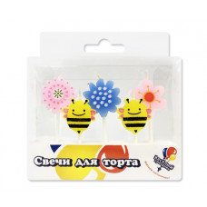 Свечи Пчелки и Цветы, 5шт