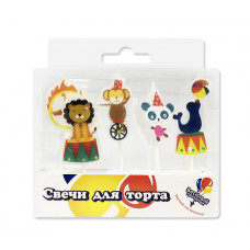 Свечи Цирковые звери, 5шт