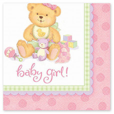 Салфетка Медвежонок Девочка 33см 12шт/A