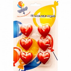 Свечи Сердечки 6шт