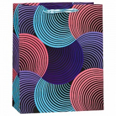 Пакет подарочный Волны (голубой и розовый),  31*42*12 см