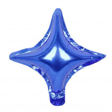 Шар с клапаном (10''/25 см) Мини-звезда, четырехконечная, синий.