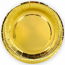 Тарелки однотонные, Золото, 7 дюймов, 6шт