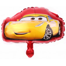 Шар (16\'\'/41 см) Мини-фигура, Тачки, желтый на красном.