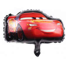 Шар (16\'\'/41 см) Мини-фигура, Тачки, Маквин, красный на черном фоне.