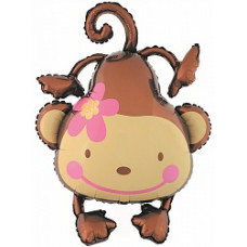 Шар (47''/119 см) Фигура, Обезьянка с цветком