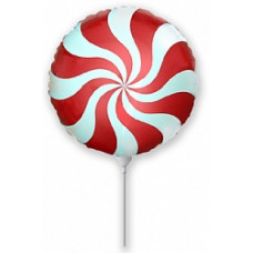 Шар (9''/23 см) Мини-круг, Леденец, Красный