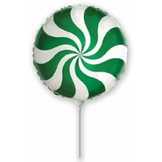 Шар (9''/23 см) Мини-круг, Леденец, Зеленый