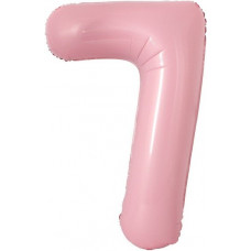 Шар с клапаном (16''/41 см) Мини-цифра, 7, Розовый, 1 шт.
