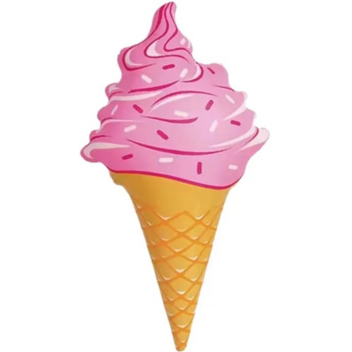 Шар (31''/79 см) Фигура, Мороженое, Вафельный рожок, Розовый, 1 шт.
