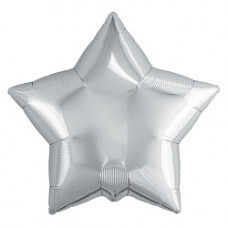Шар (19''/48 см) Звезда, Серебро, 1 шт.