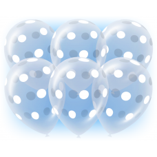 Шар в горошек - 5 сторон 12" (прозрачные)