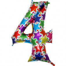 Шар (40''/102 см) Цифра, 4 Дизайнерская, 1 шт.