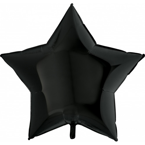 Фольгированный шар (36''/91 см) Звезда, Черный, 1 шт.