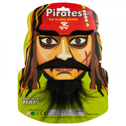 Набор Пират Джек (борода, усы, брови) черный