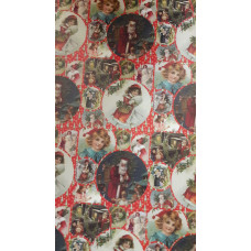 Упаковачная бумага Новый Год, Дет Мороз и дети ист.  100х70см