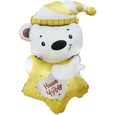 Шар (40''/102 см) Фигура, Мишка со звездочкой, Наше Чудо, 1 шт. в уп.