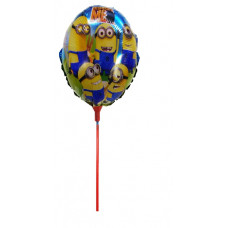 Шар (9"/23 см) Мини-круг, Миньоны вместе, Синий