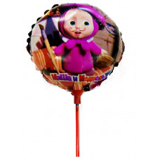 Шар (9"/23 см) Мини-круг, Маша и Медведь