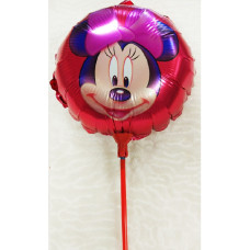 Шар (9"/23 см) Мини-круг, Лолли Мауз, красный