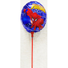 Шар (9"/23 см) Мини-круг, Человек паук на паутине, синий